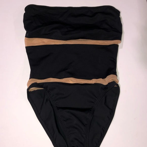 NORMA KAMALI Bishop Strapless Illusion Insert One-Piece Swimsuit - Picture 4 of 8